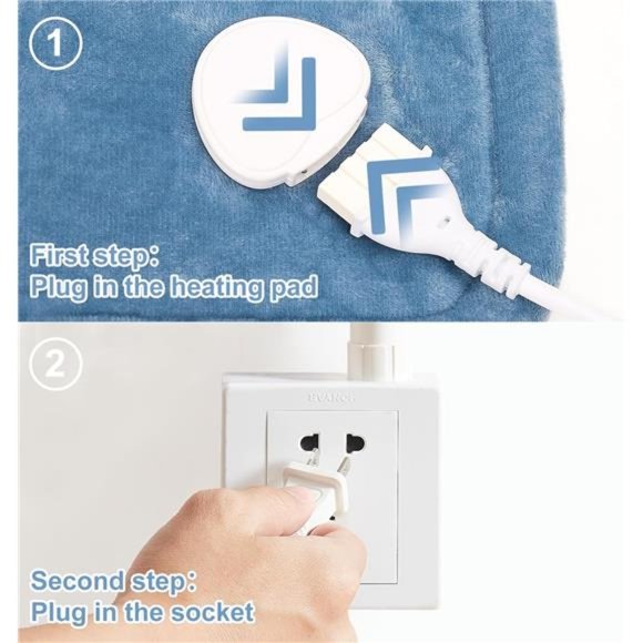 Large Neck Heating Pad with 10 Heat Settings ｜ 6 Timer Settings Auto Off（Blue） - Picture 6 of 6